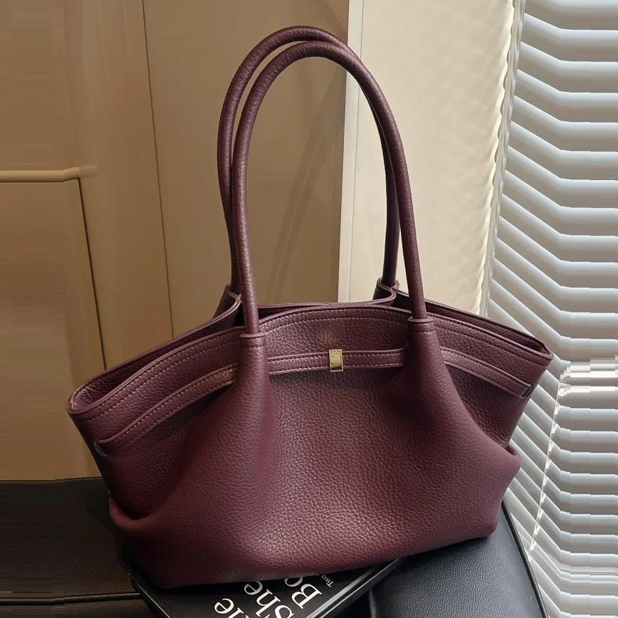 Luxury Bags Tote - バーガンディレディースハンドバッグ高級デザイナーズウィングバッグ女性用クロスボディバッグ通勤用レディーストートデイリーコーディネート脇の下バッグ