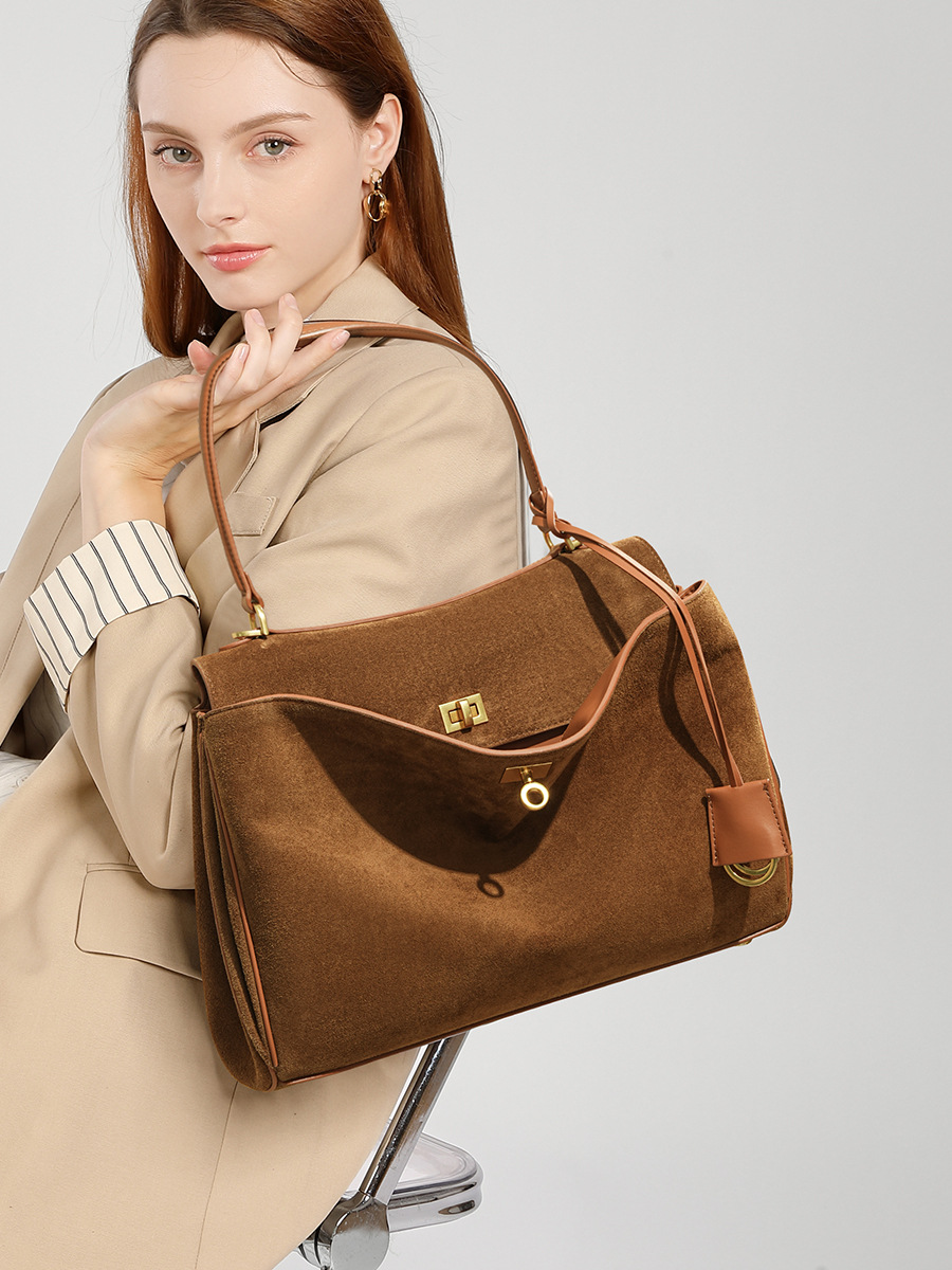 秋冬レディーススエード本革バッグ ショルダーハンドバッグ 大 - Luxury Bags Tote のレビューと価格